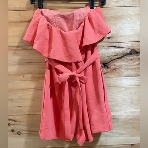 Babaton’s Altamiro Romper Size M Coral/Watermelon
